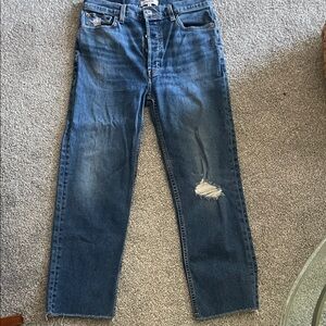 Women’s Re/done straight leg, ankle/cropped Distressed Jeans